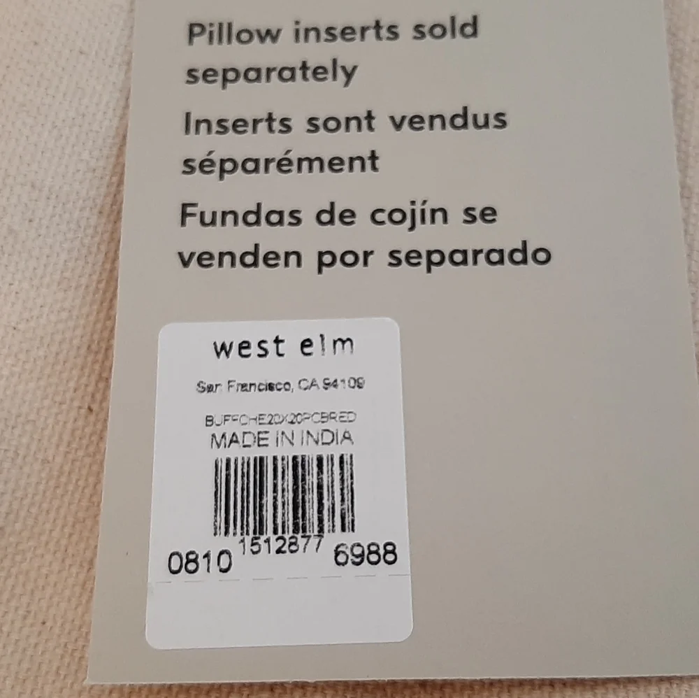 West Elm Buffalo Check Linen Pillow Cover